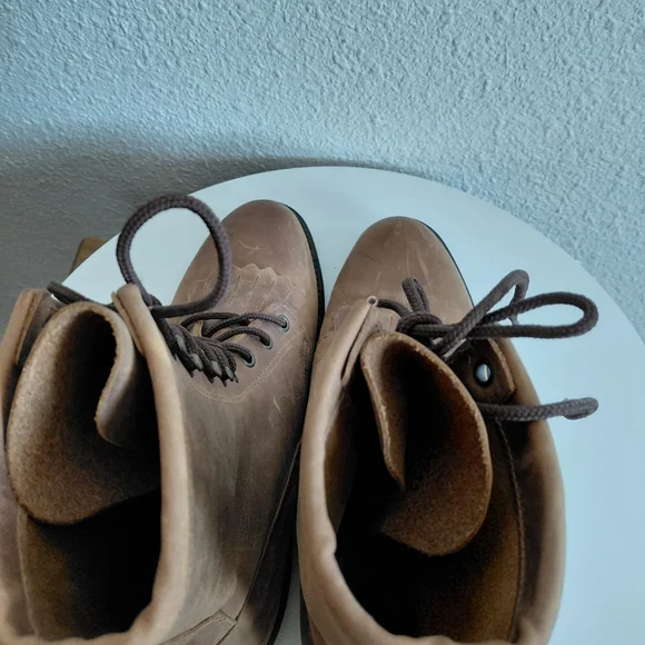 VTG Silver Rebel Brown Leather Lace-Up Boots Fringe Equestrian - Picture 7 of 14